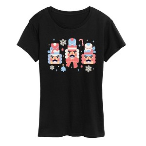 Women's - Instant Message - Winter Nutcracker Heads Short Sleeve Graphic T-Shirt - 1 of 4