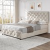 Frame with 4 Storage Drawers, Faux Leather Upholstered Platform Bed Frame, Adjustable Headboard, , No Box Spring Needed - 2 of 4