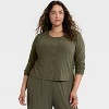 Women's Ribbed Pajama Cardigan - Auden™ - 3 of 3