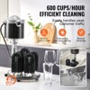 VEVOR Electric Commercial Glass Washer, 5-Brush Bar Glass Cleaner, 600 Cups/Hour Wine Glass Cleaning Machine, Bar Glass Washer, Black - 3 of 4
