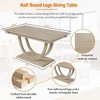 NicBex 6-Piece Solid Wood Dining Set – Rectangular Table with Half-Round Legs, 4 Upholstered Chairs & Long Bench, Modern Kitchen Table Set - 4 of 4