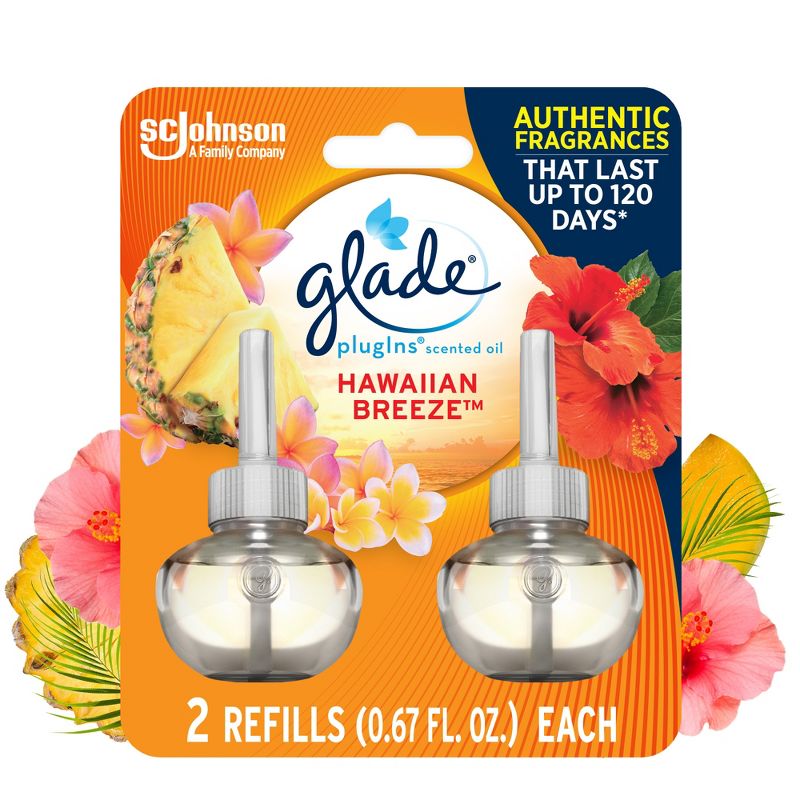 Glade PlugIns Scented Oil Air Freshener Refills - Hawaiian Breeze - 1.34oz/2pk, 1 of 15
