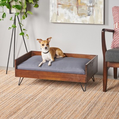 Modern Design Pet Bed, Dog Bed With Water-Resistant Cushion, Pet Bedding With 29.5''Wx17.75''D-Cuddlewood