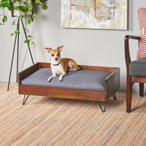Modern Design Pet Bed, Dog Bed With Water-Resistant Cushion, Pet Bedding With 29.5''Wx17.75''D-Cuddlewood - 1 of 4