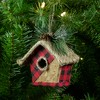 Northlight Buffalo Plaid Hanging Bird House Christmas Ornament - 5.75" - Red and Black - 2 of 4