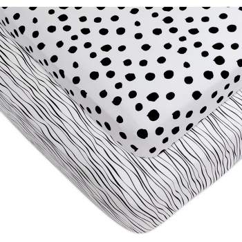 Ely's & Co. Baby Fitted Crib Sheet 100%  Combed Jersey Cotton 2 Packs Gender Neutral