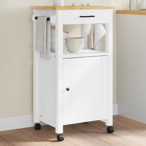 vidaXL Kitchen Trolley MONZA 18.9 in.x15.7 in.x35.4 in. Solid Wood Pine - 1 of 4