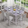 Hooseng Modern Luxurious Style 5/7 Piece Dining Room Table Set, Tempered Glass Top Dining Table Set for 4/6, Metal Frame And Upholstered Dining Chairs - 2 of 4