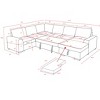 117.5" U Shaped Sleeper Sectional Sofa Pull Out Couch Bed for Living Room 6 Seater Plush Corduroy Upholstered Convertible Lounge Sofabed - 2 of 4