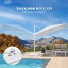 PURPLE LEAF Patio Umbrella White Cantilever Offset Umbrella Square Outdoor Umbrella with 360-degree Rotation for Garden Deck Pool - 3 of 4