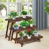 Costway 3 Tier Step Design Plant Shelf Rack Freestanding Ladder Flower Pot Stand Holder - 4 of 4