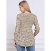 INSPIRE CHIC Women's V Neck Long Sleeves Ruffled Casual Smocked Tunic Tops - 3 of 4