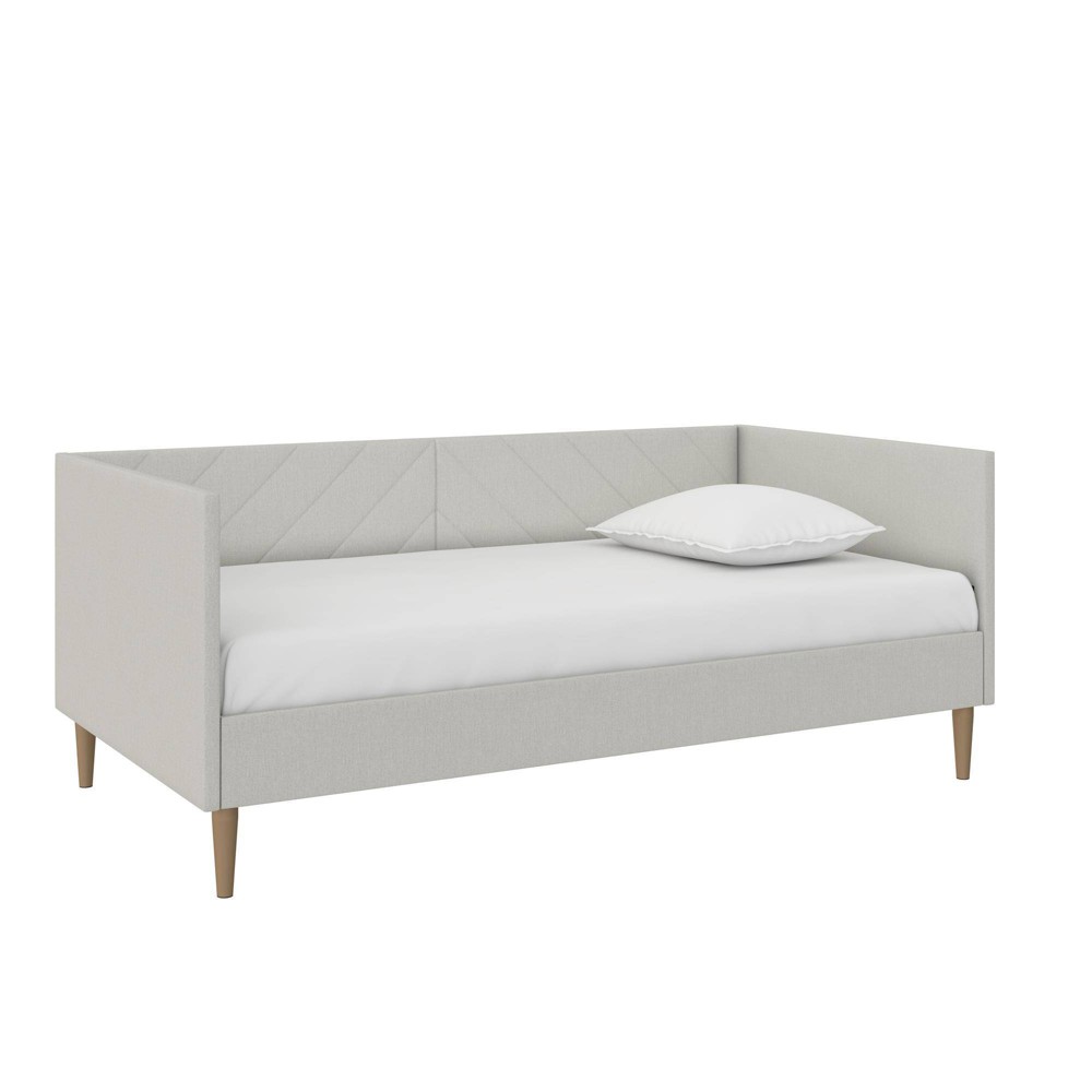 Photos - Bed Twin Valerian Upholstered Daybed Gray Linen - Room & Joy