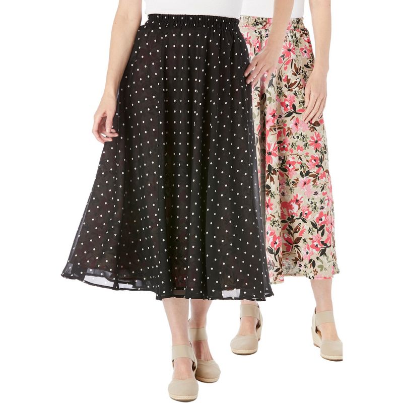 Woman Within Women's Plus Size Reversible skirt, 1 of 2