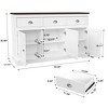 NicBex Console Table with 3 Drawers and 3 Cabinets,Stylish Entryway Table with Metal Handles and Round Knobs,Modern Couch Table for Living Room,White - image 3 of 4