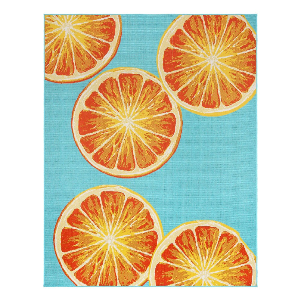 Photos - Area Rug Gertmenian 9'x13' Jona Manna Orange Slices Rectangle Woven Indoor/Outdoor