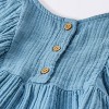 Baby Girls' 2pc Embroidered Floral Gauze Top & Bottom Set - Cloud Island™ Blue - 3 of 4