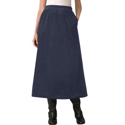 Woman Within Plus Size Velour A-Line Skirt