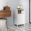 Dcolora Bathroom Storage Cabinet, Freestanding Wooden Single Door Side Floor Organizer with Adjustable Shelf - 3 of 4