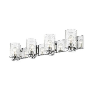 Beckett 34" Chrome 4-Light Vanity with Glass Shades