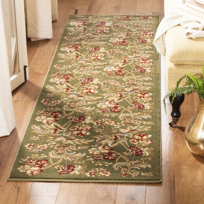 Lyndhurst Sage Floral Synthetic Runner Rug 2'3" x 8'