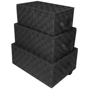 Sorbus Set of 3 Storage Baskets for Organizing with Lid - 1 of 4