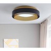 Dewdrop Modern Black and Gold Flush Mount Ceiling Light, Round Dimmable Fixture for Bedroom or Hallway - 4 of 4