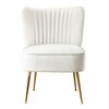 WestinTrends Phoebe Upholstered Tufted Velvet Accent Chair With Metal Leg - 3 of 4
