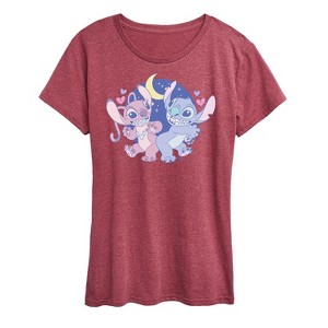 Women's - Lilo and Stitch - Stitch And Angel Short Sleeve Graphic T-Shirt - 1 of 4