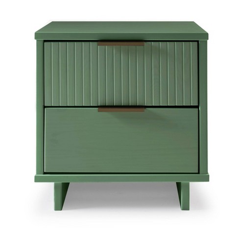 Granville Modern 2 Drawer Nightstand Sage Green - Manhattan Comfort ...