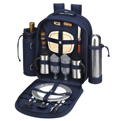 Picnic at Ascot Two Person Coffee Picnic Backpack with Soft Sided Cooler