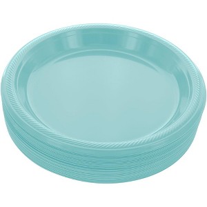 Disposable Plastic Plates, 10.4 Inches Plastic Dinner Plates, Strong and Sturdy Plates for Party, Holiday, Picnic, or Travel Party Plates, Pack of 50 - 1 of 4