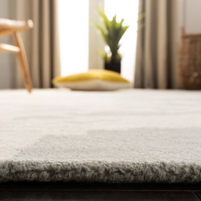 Elegant Gray Hand-Tufted Wool 3' x 5' Rectangular Area Rug