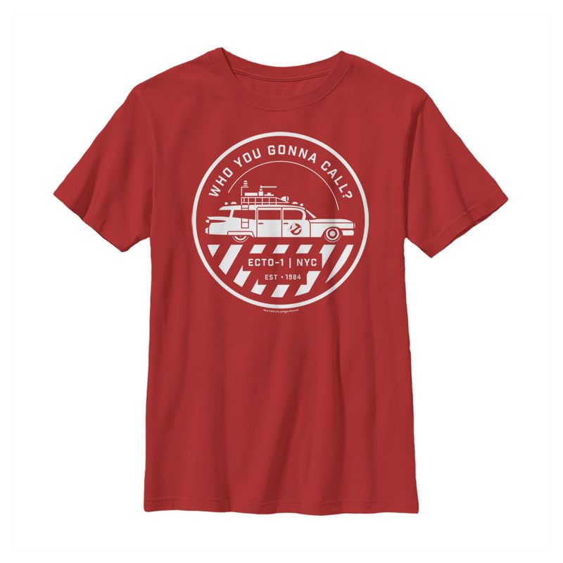 Boy's Ghostbusters Ecto-1 Wagon Logo T-Shirt, 1 of 4