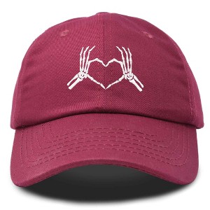 Dalix Heart of Bones Embroidered Cotton Dad Hat Adjustable Baseball Cap Womens - 1 of 4