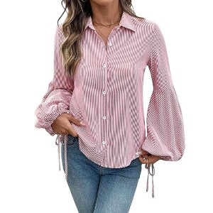louren shirring cuffs blouse ピンク Women's Pinch Front Tie Shirring Blouse - Soft Pink | Eagle Eye