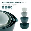 Itopfox Green Ombre Nesting Plastic Mixing Bowl Set With Pour Spout Microwave and Dishwasher Safe BPA Free Non-Slip Base Set of 4, Great for Prepping - 3 of 4