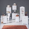 RiverRidge Home Brookfield Tall Corner Bathroom Cabinet Storage Organizer with an Open and Adjustable Shelves White - 4 of 4