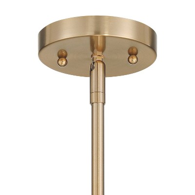 Warm Brass and Clear Glass Mini Pendant Light with Adjustable Height