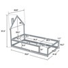 Fontoi Beds, Twin Size Bed with Headboard, Wood Bed with Guardrails for Girls and Boys, Gray, 44.8"*57.3"*78.2" - 2 of 4