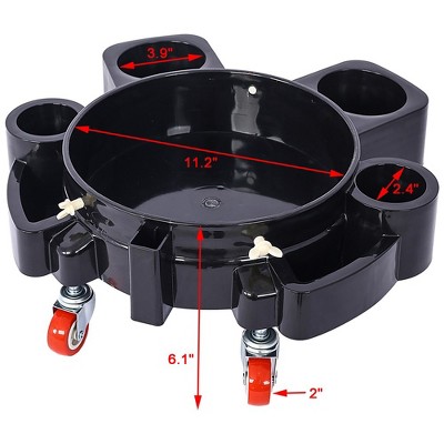 5 Gallon Rolling Bucket Dolly with 5 Rolling Swivel Casters,Removable Bucket Dolly for Car Washing Detailing Smoother Maneuvering