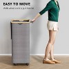 Laundry Hamper with Wheels and Lid - 100L Rolling Clothes Basket with Bamboo Handle, SpaceAid Large Laundry Organizer for Bedroom, Bathroom, Dorm - 4 of 4