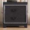 INFURNIC Nightstands Elegant Nightstand with 2 Drawers Metal Handle Sparkling Decoration for Bedroom, Black, 22.5"*15.2"*24" - 3 of 4