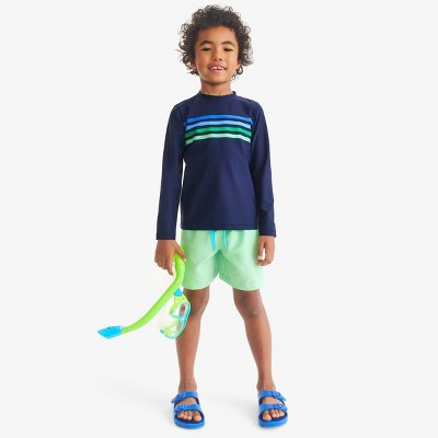 Primary Kids Tonal Banner Long Sleeve Rash Guard In Navy Multi Banner Size 6-7 — фото 3