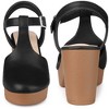 BLISSFUL STEP Women's Closed Toe Platform T-Strap Clog Chunky Heels Ankle Mules - 3 of 4