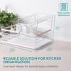 LunaLulinlk 2 Tier Dish Rack - Drying Kitchen Board with Drip Tray & Cutlery Holder - Sink Drainer Rack - White - 3 of 4