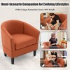 MOONMISS Faux Leather Accent Chair, Barrel Club Chair Upholstered Armchair for Living Room, Comfy Modern Arm Chair Bedroom Reading Seat - 3 of 4