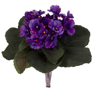 Nearly Natural 9-in African Violet Artificial Plant (Set of 6), Purple - 1 of 2