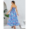 LA LEELA Women's House Daily Routine Evening Wear Boho Maxi Casual Dress Top Evening Long Tube Casual Dresses for Women One Size Blue, Geometric - 3 of 4