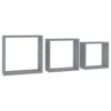 vidaXL Wall Cube Shelves 3 pcs Gray 11.8" x 3.9" x 11.8" MDF - 2 of 4